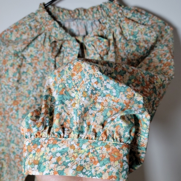 Rails Amal Cassia Floral Long Sleeve V-Neck Tie Spring Floral Top Size Small - Picture 2 of 9